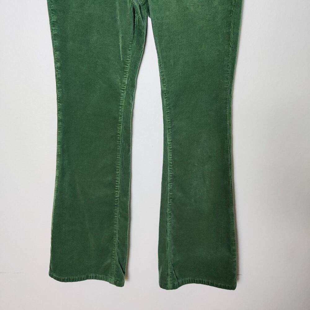 Pilcro Anthropologie The Icon Green Corduroy Mid Rise Flare Pants 29 Retro 70s - Picture 5 of 13